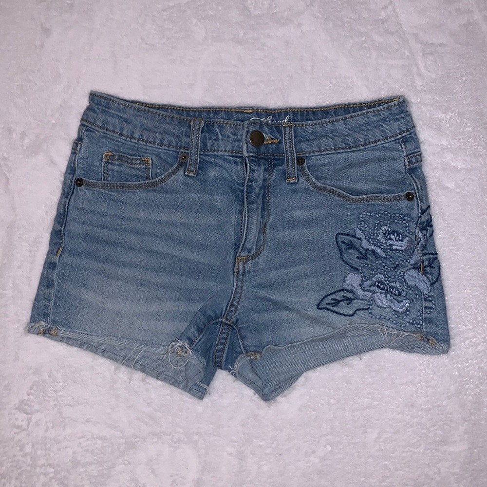universal thread embroidered shorts